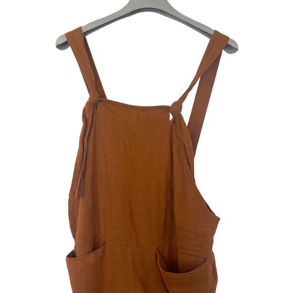 BEATON STUDIO 100% Linen Overalls in Rust Size XS - Picture 7 of 16